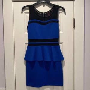 Material Girl Blue & Black Mini Dress